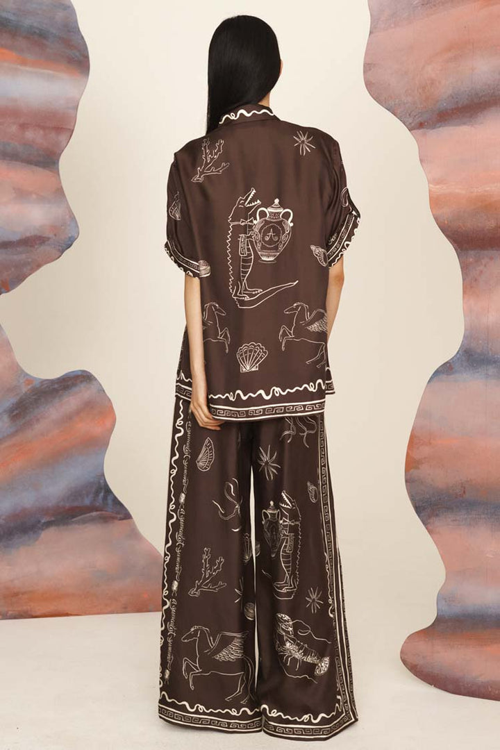Sammy Silk Shirt in Chocolate