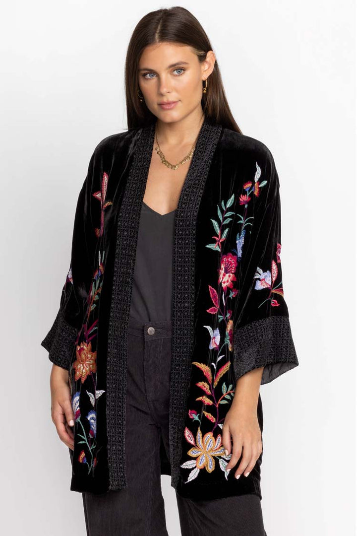 Sandra Wide Cuff Velvet Kimono