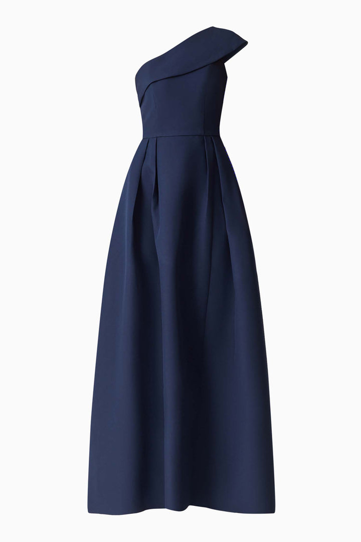 Saphine One-Shoulder Gown in Navy