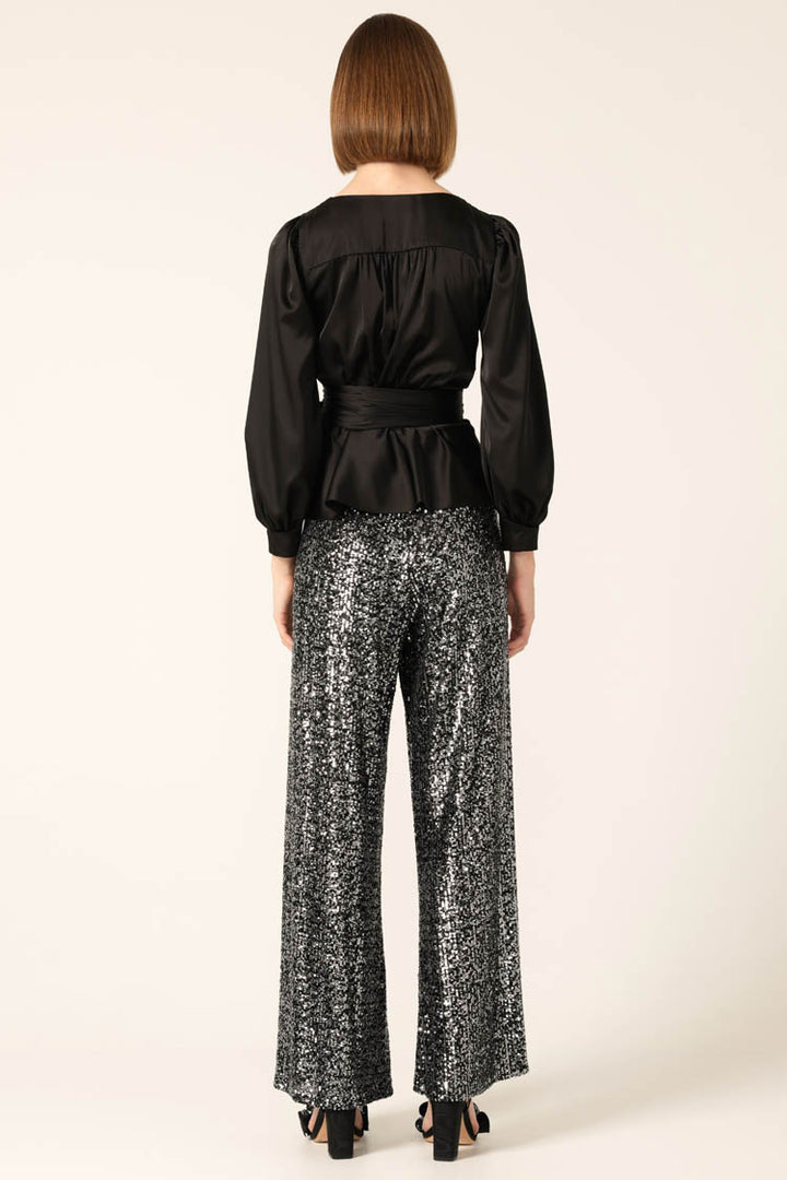 Satin Faux Wrap Top