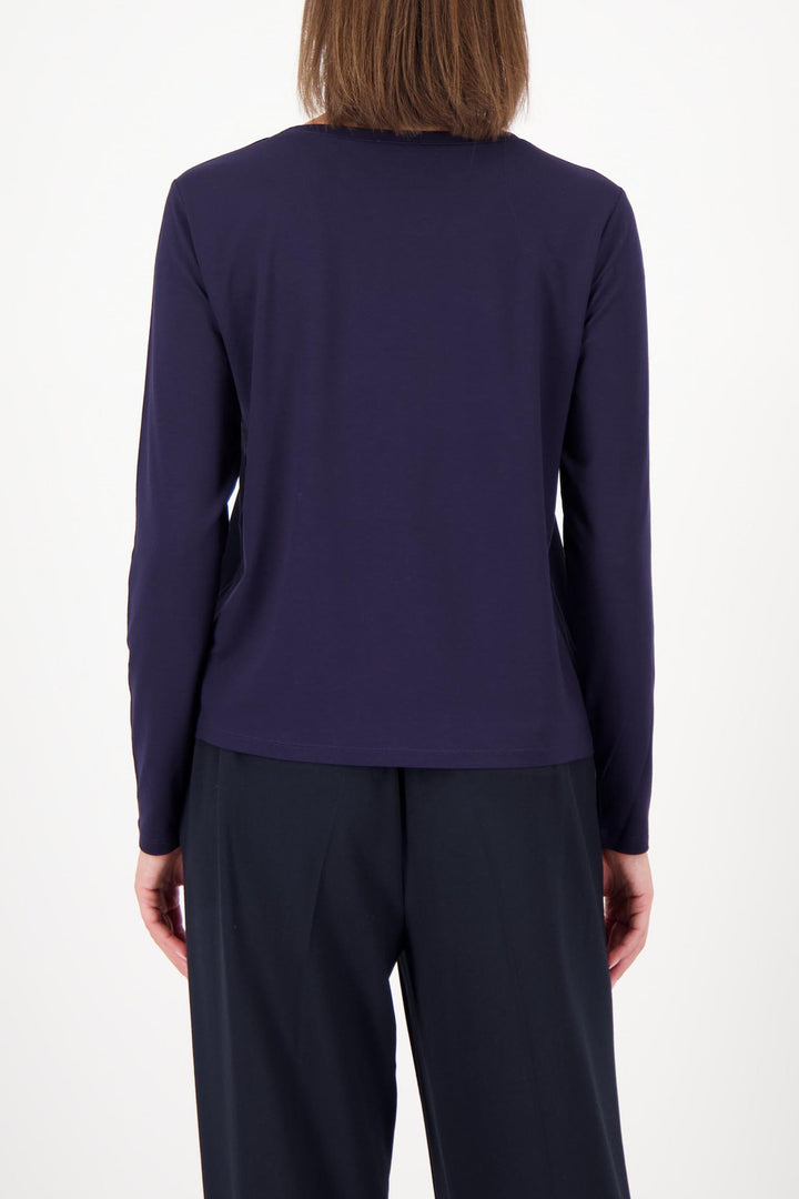 Satin Jersey Top in Navy Night Sky