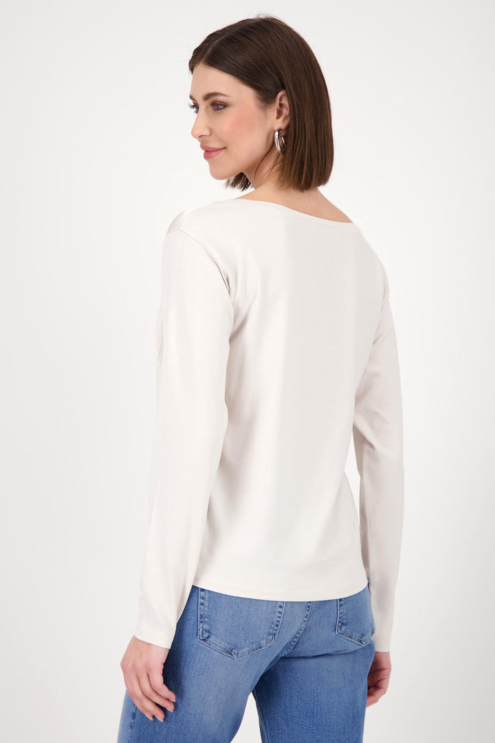 Satin Jersey Top in Oyster Grey