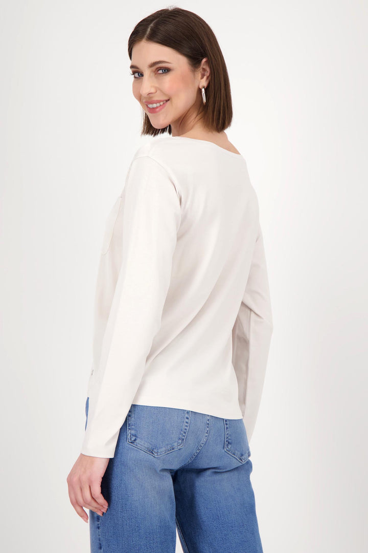 Satin Jersey Top in Oyster Grey