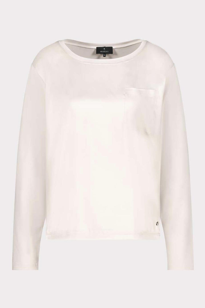 Satin Jersey Top in Oyster Grey