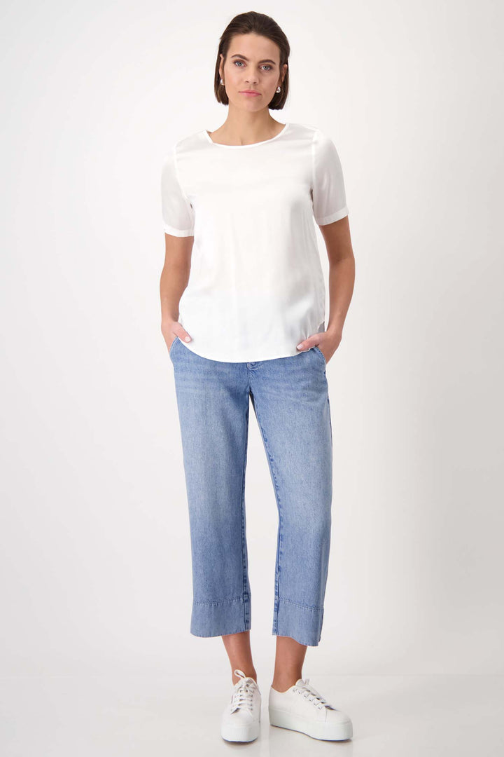 Satin SS T-shirt in White
