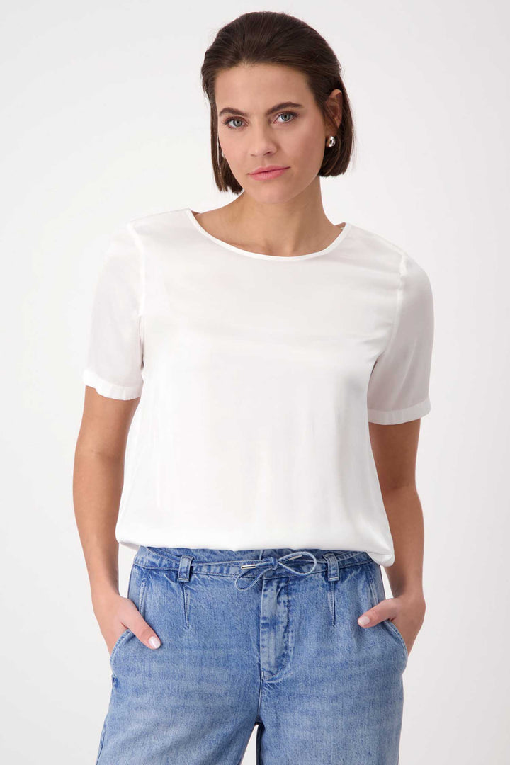 Satin SS T-shirt in White