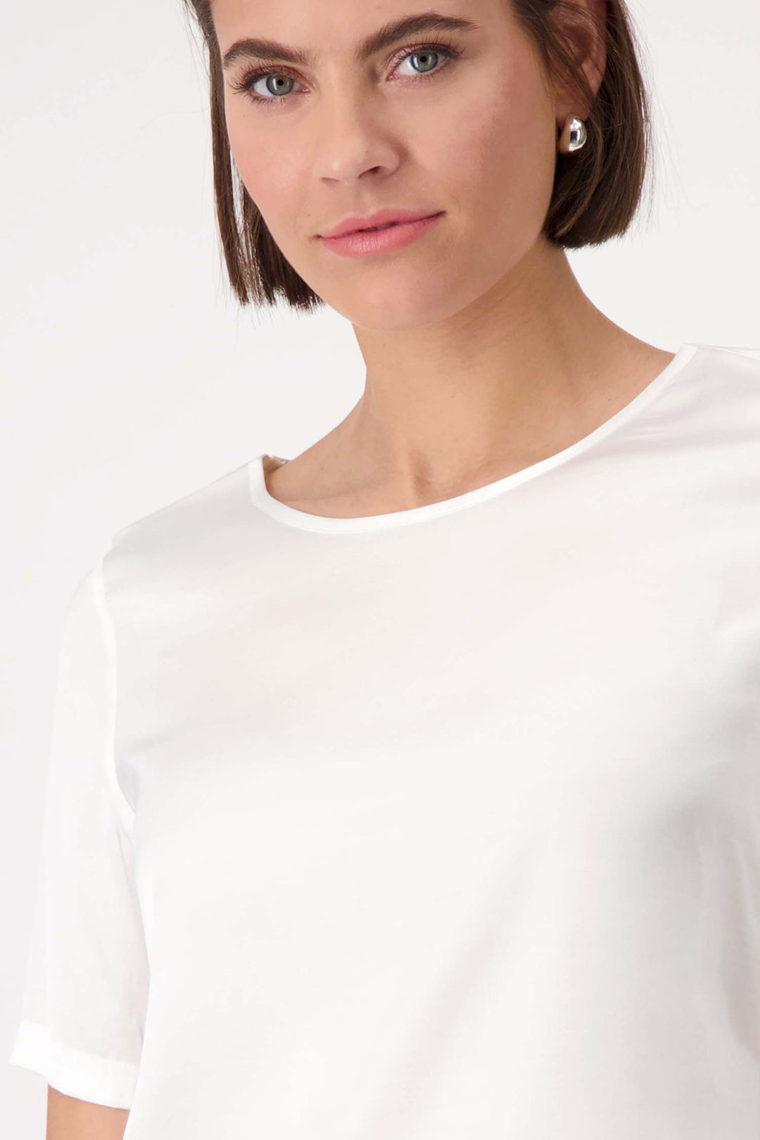 Satin SS T-shirt in White