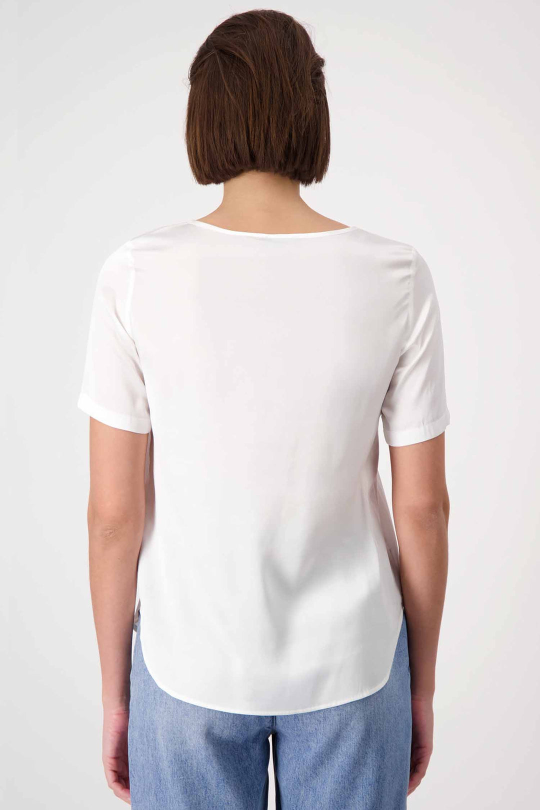 Satin SS T-shirt in White