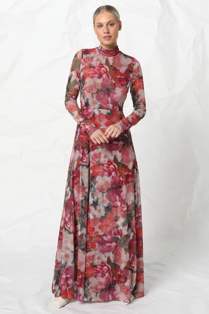 Savannah Mesh Dress in Floral Jewel