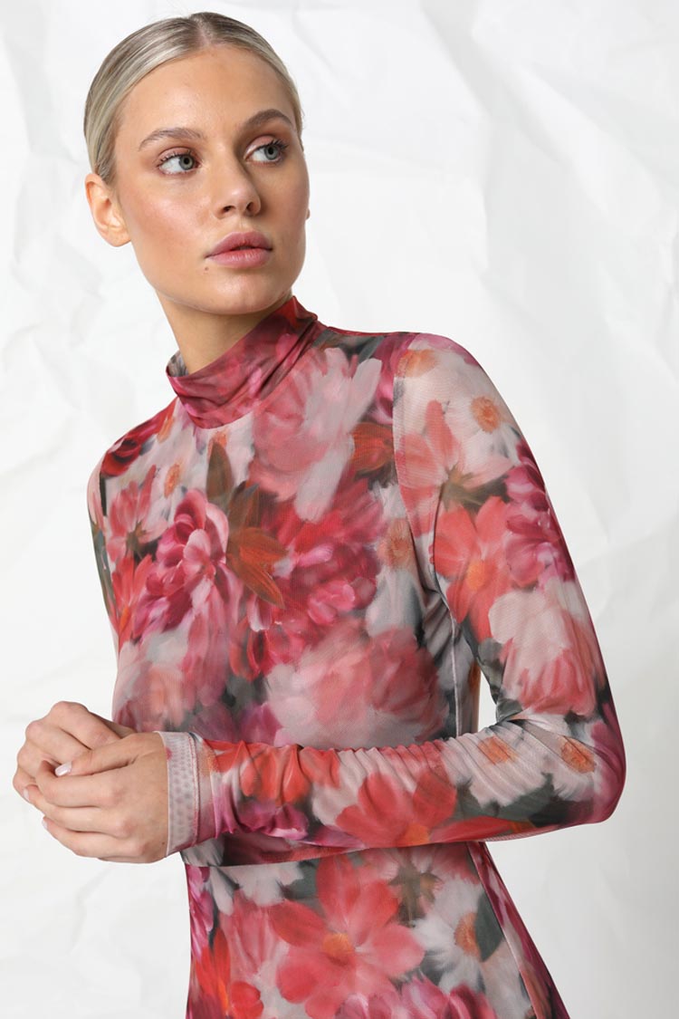 Savannah Mesh Dress in Floral Jewel
