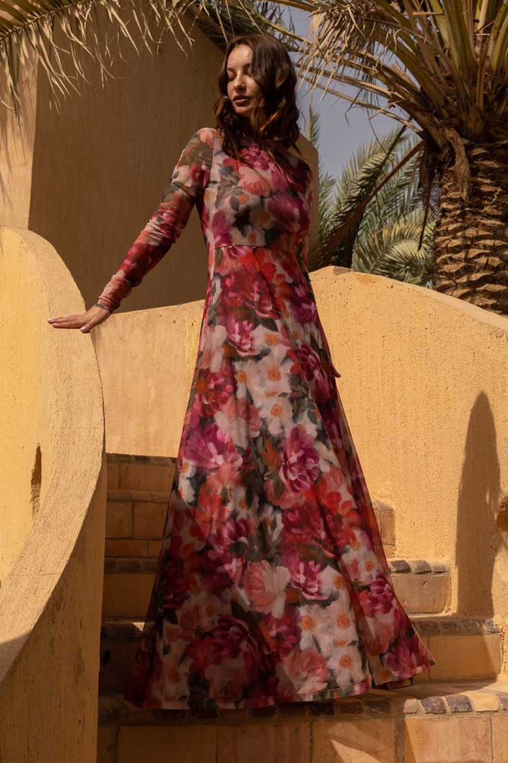 Savannah Mesh Dress in Floral Jewel