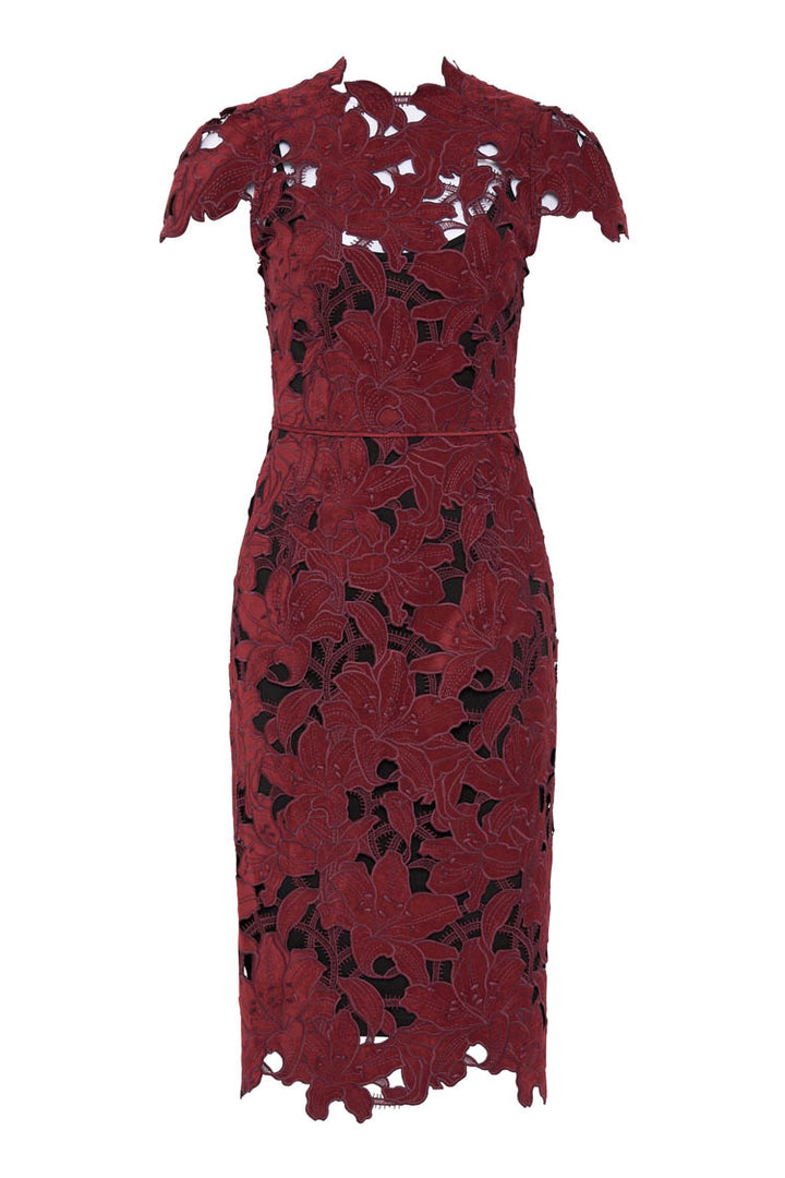 Scarlett Cap Sleeve Dress in Ruby