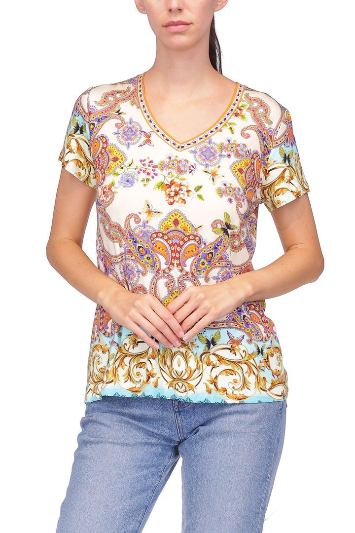 Scroll Janie Fav SS V-neck Tee