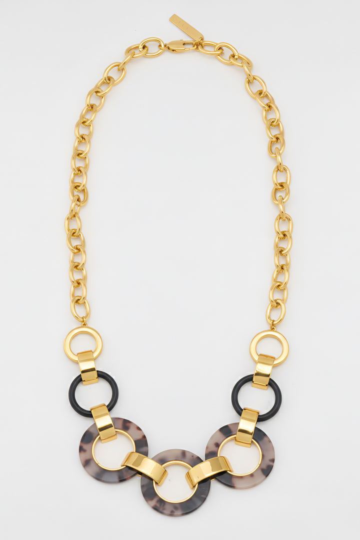 Amire Tortoise Shell Necklace in Gold