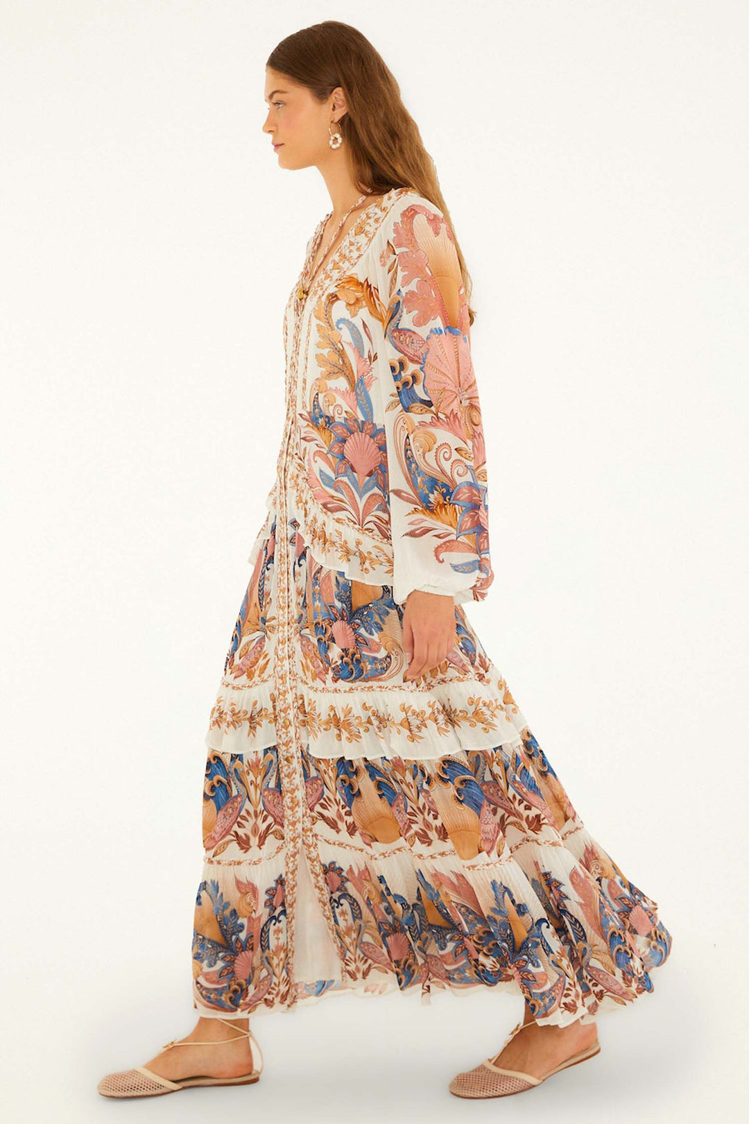 Sea Garden Off-White Braid Detail Dress