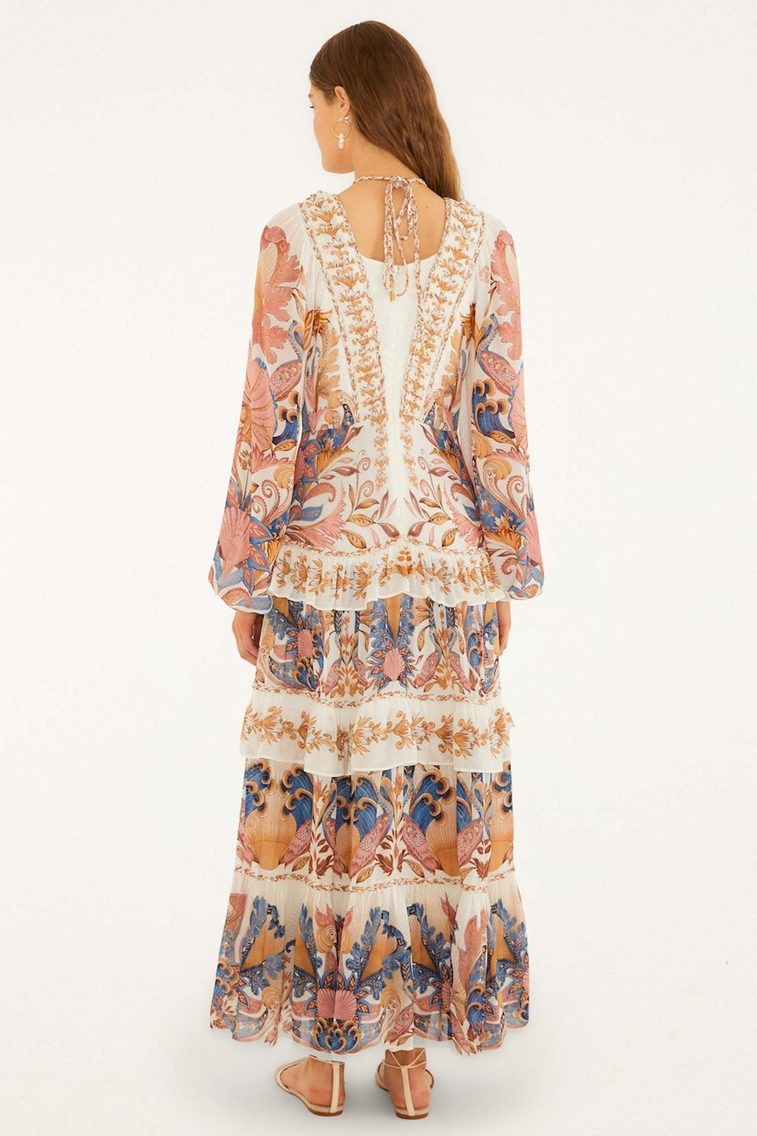 Sea Garden Off-White Braid Detail Dress