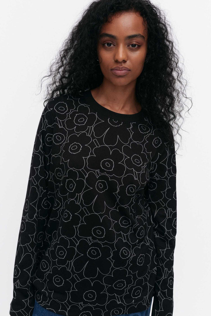 Sekunti Piirto Unikko LS Black Top