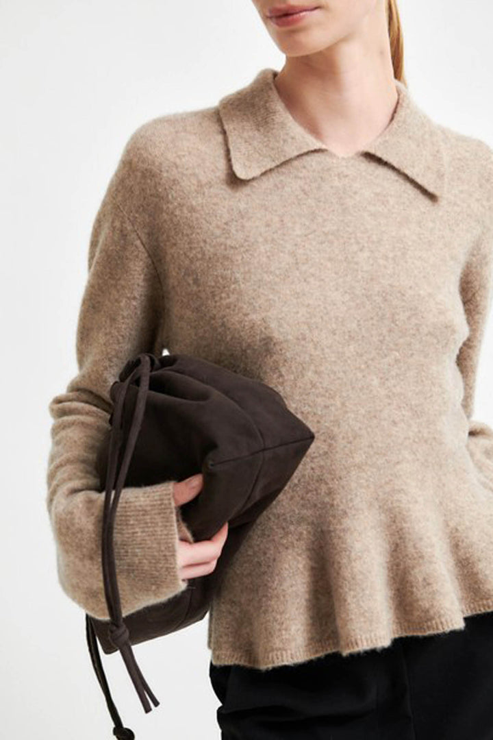 Selena Knit Collar in Camel Melange