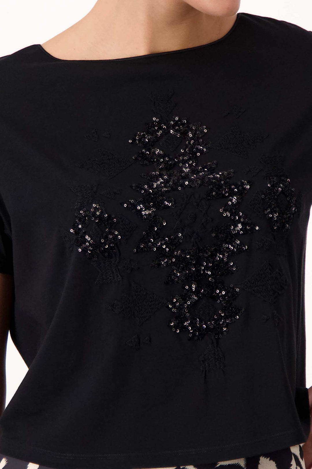 Sequin Embroidered SS T-Shirt