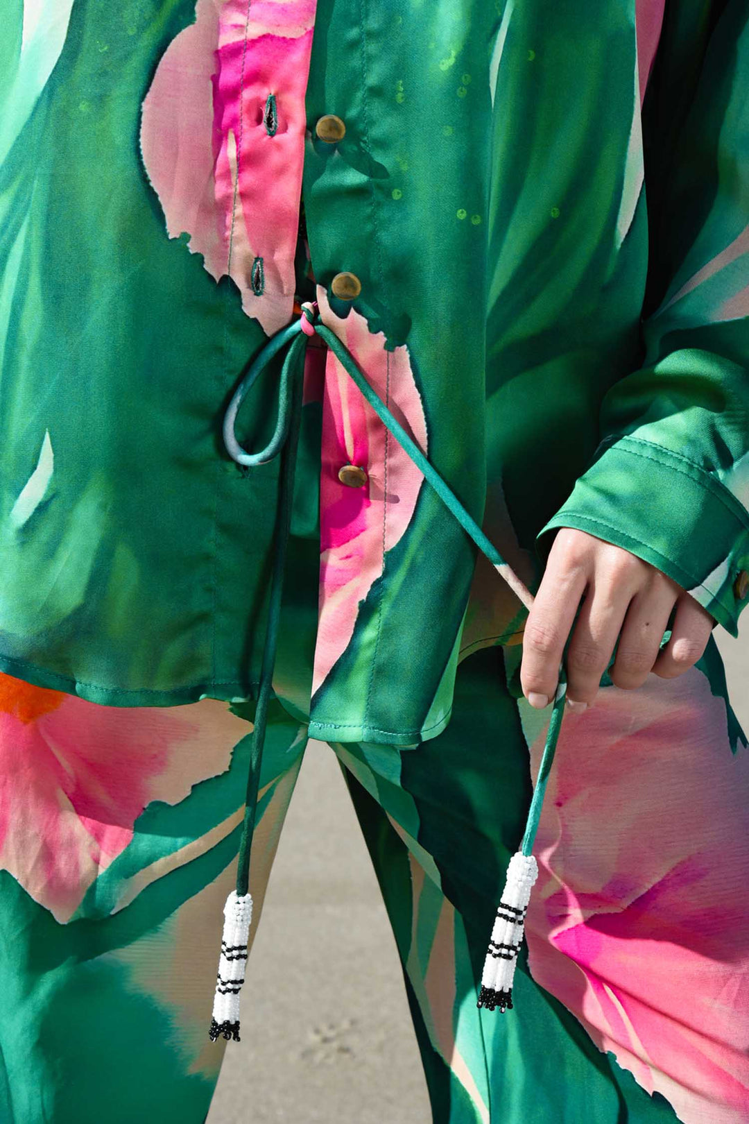 Seville Strolls Trouser in Green Floral