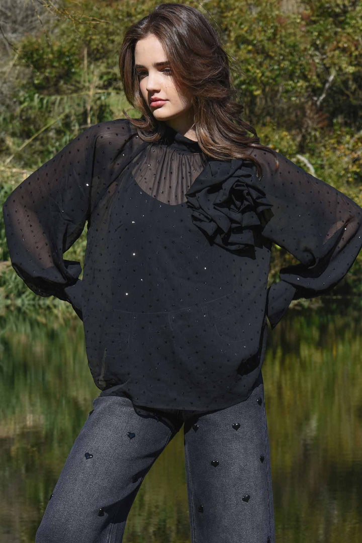 Sew Fancy Blouse in Black