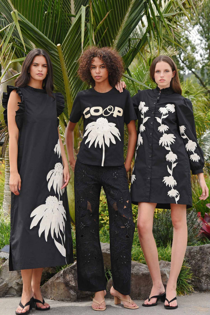 Sewing The Seeds Dress in Black &amp; Cream