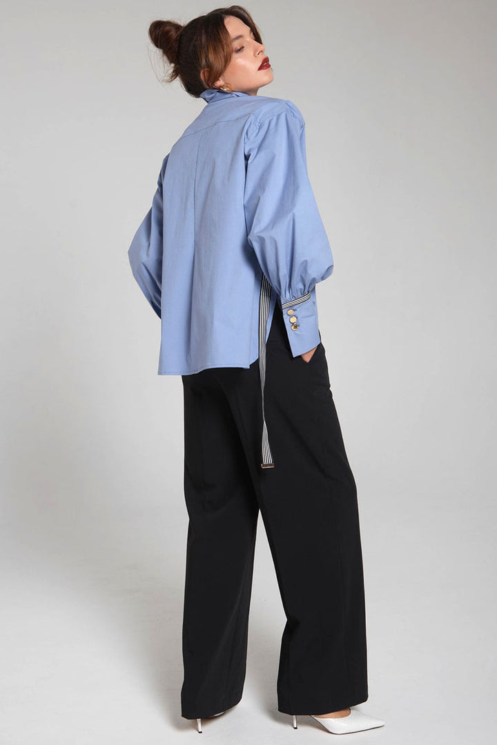 Shadow Image Shirt in Iris Blue