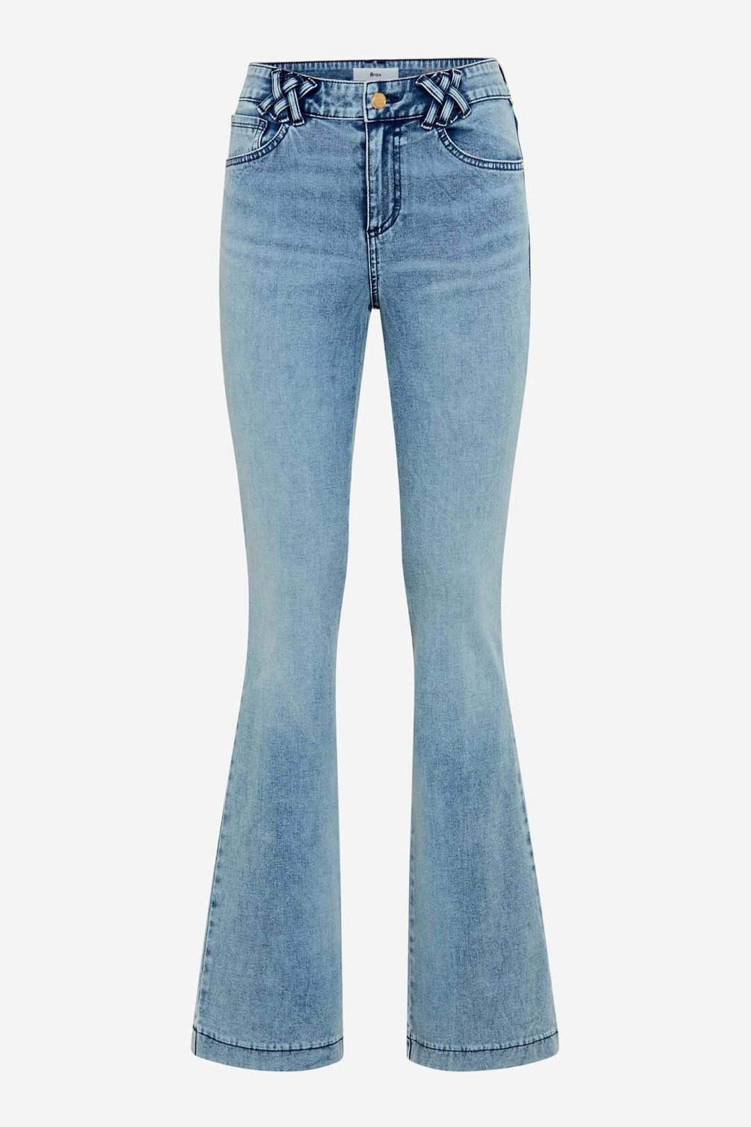 Shakira Slim Boot Leg Jean w Decorated Belt Loop in Used Light Blue