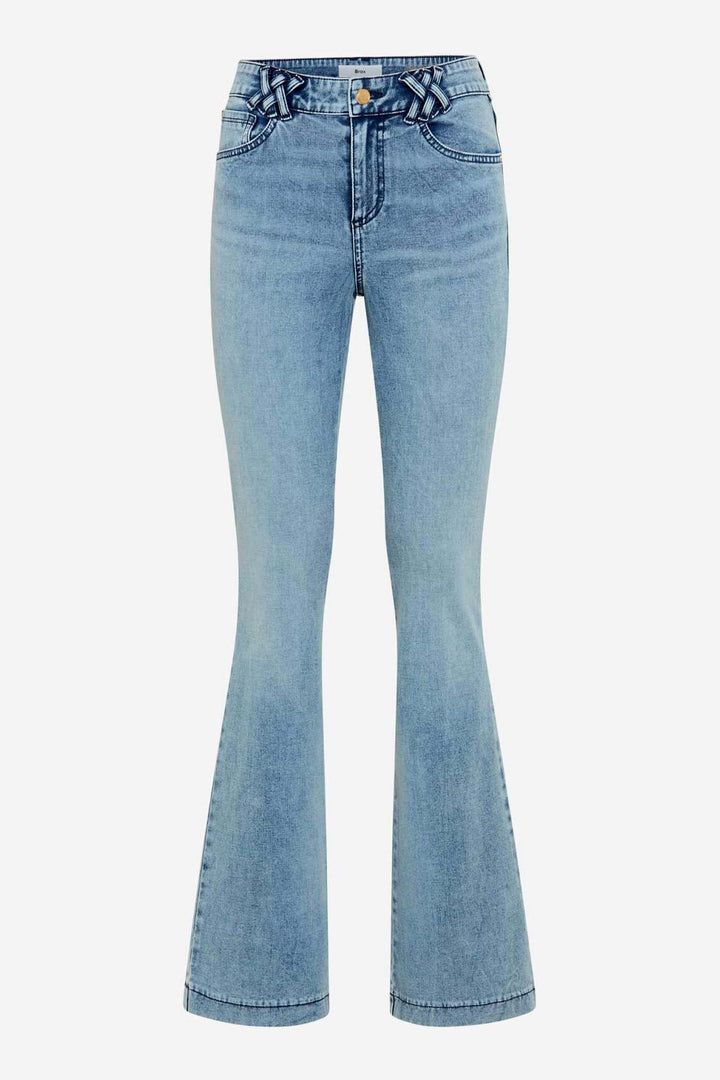 Shakira Slim Boot Leg Jean w Decorated Belt Loop in Used Light Blue