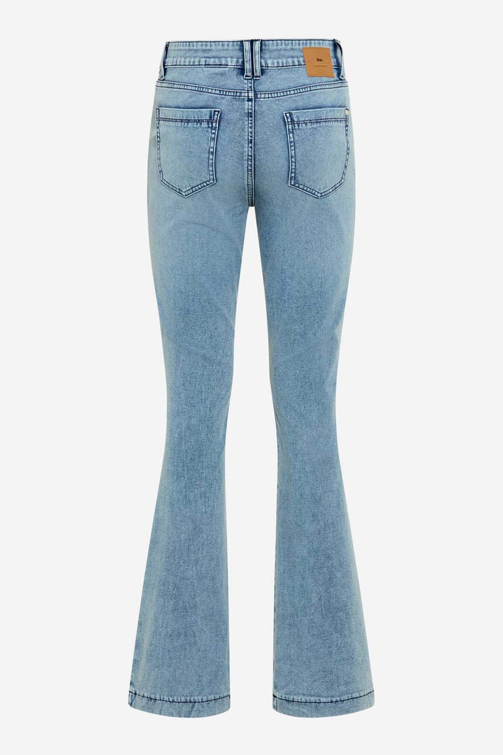 Shakira Slim Boot Leg Jean w Decorated Belt Loop in Used Light Blue