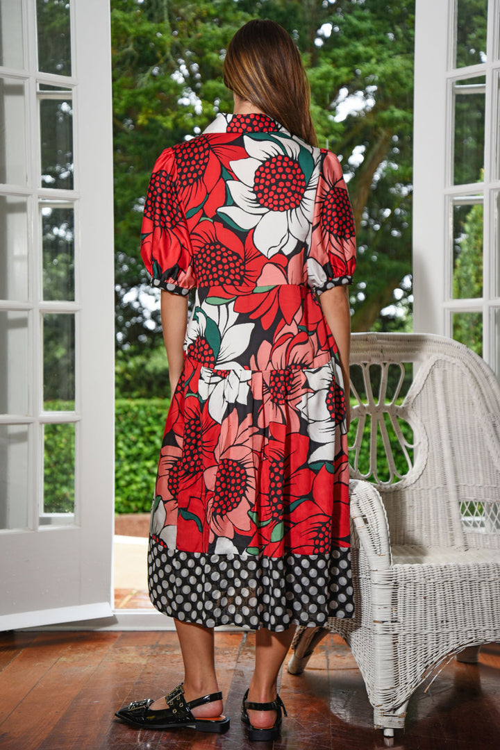 Shape Up Dress in Mixed Spot Floral