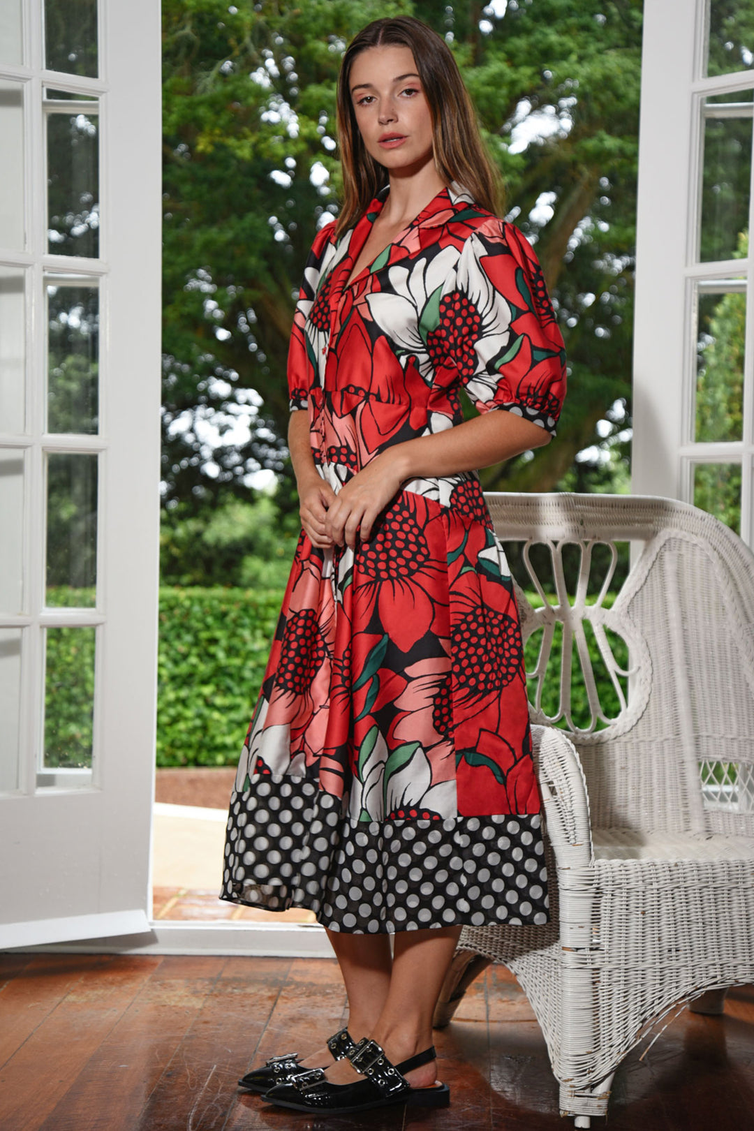 Shape Up Dress in Mixed Spot Floral