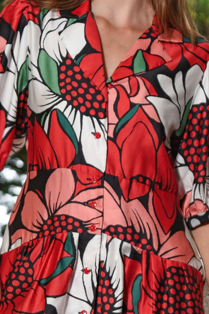 Shape Up Dress in Mixed Spot Floral