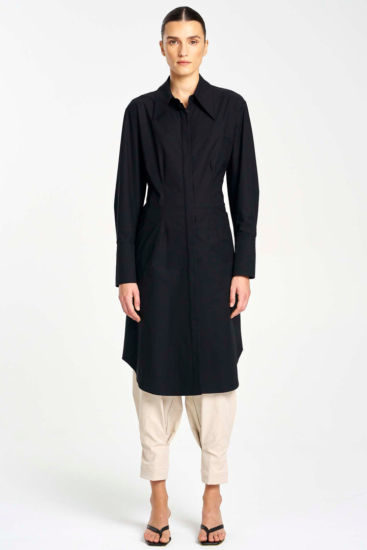 Shaped Shirt Dress in Black