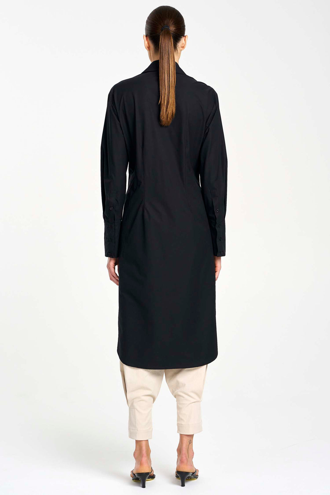 Shaped Shirt Dress in Black
