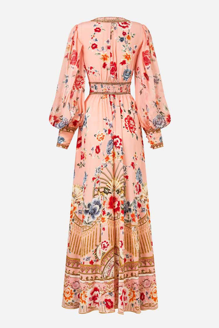 Shaped Waistband Dress with Gathered Sleeves in Majestic Milla
