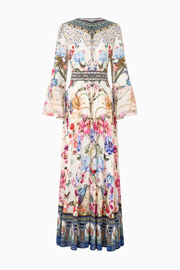 Shaped Waistband Dress with Ruffle Sleeves in Monserrate Magic