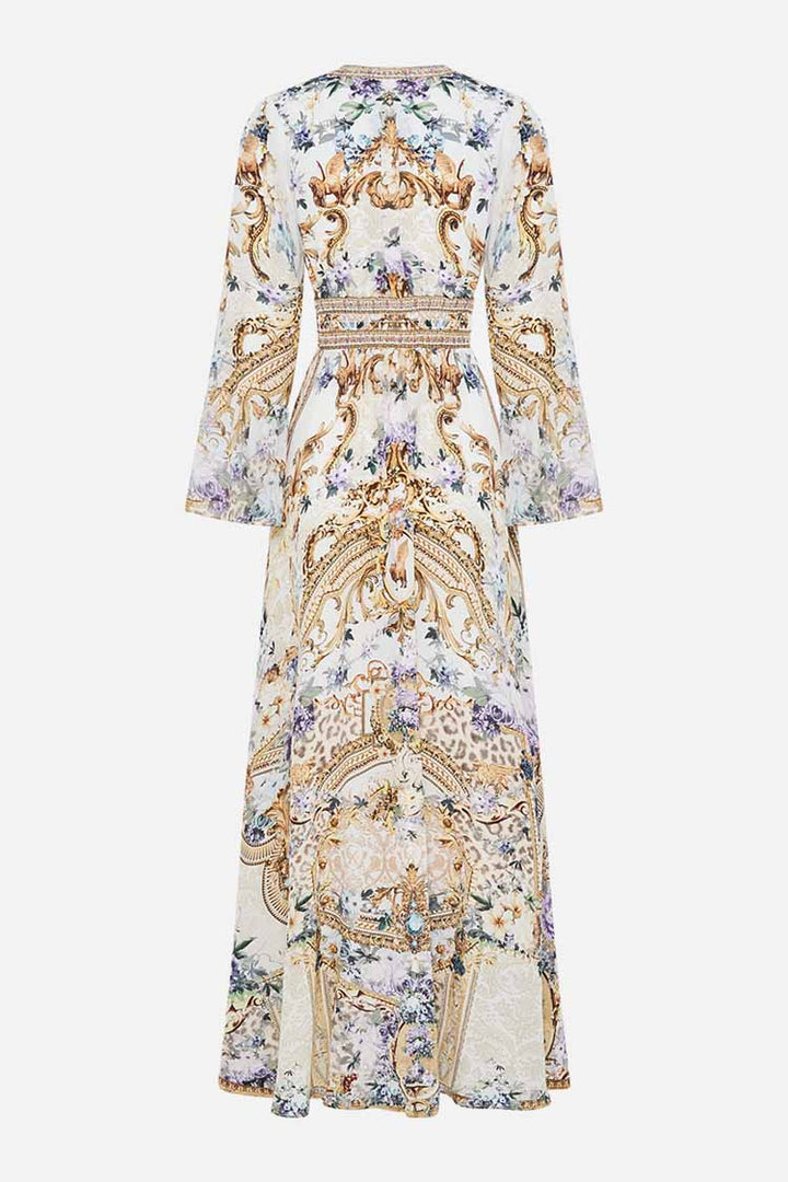 Shaped Waistband Dress w Ruffle Sleeve in Palazzo Play Date