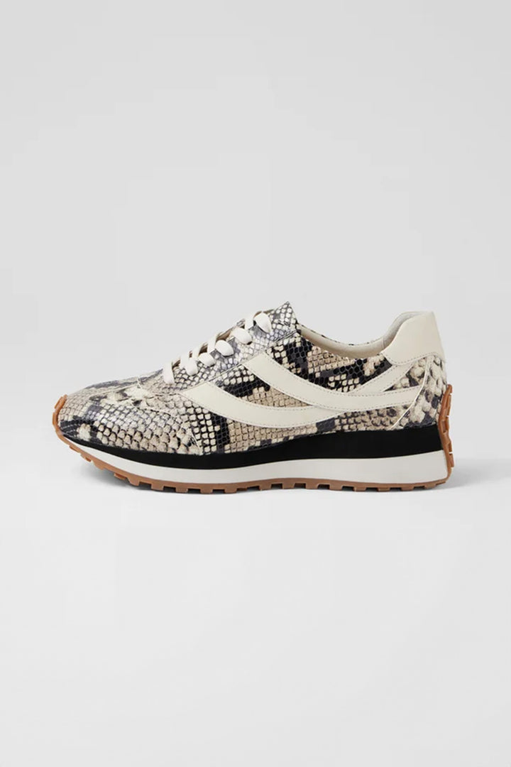 Sheryls Snake Leather Sneakers in Black White