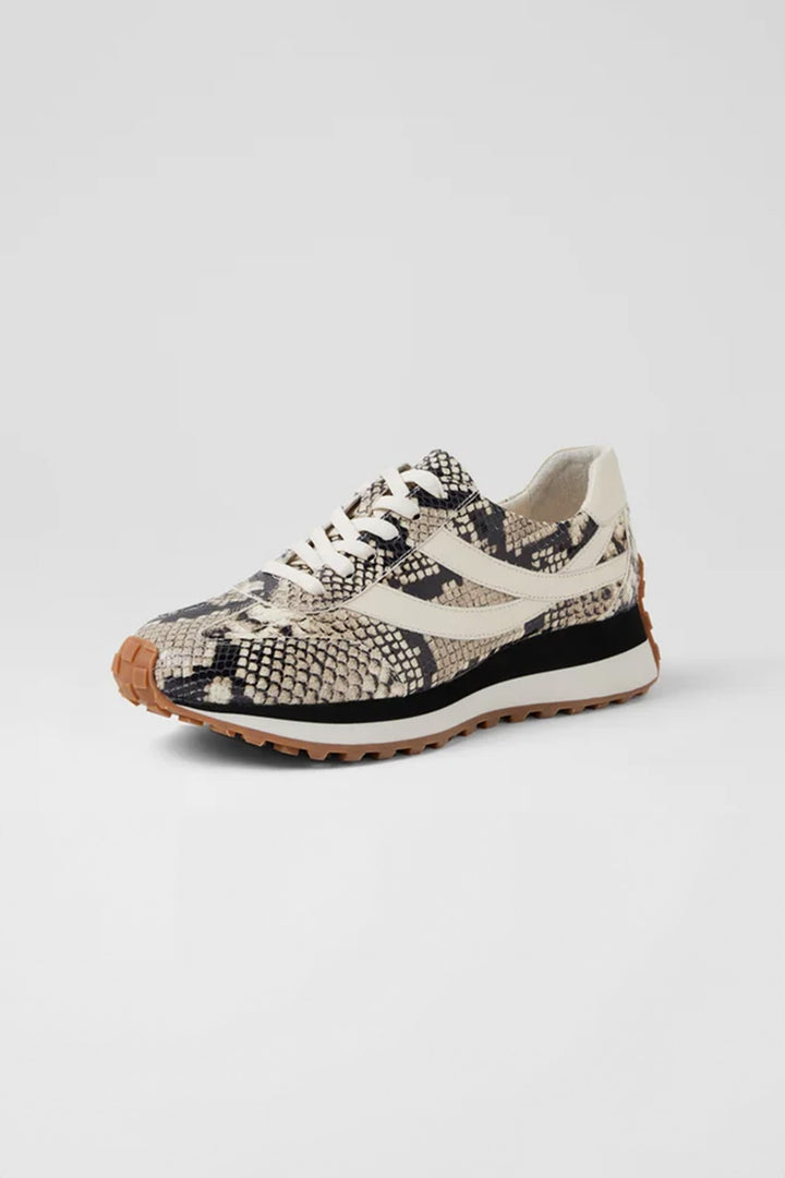 Sheryls Snake Leather Sneakers in Black White