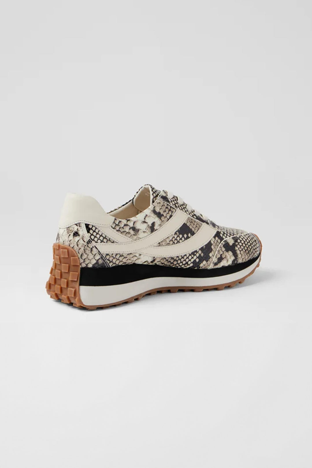 Sheryls Snake Leather Sneakers in Black White