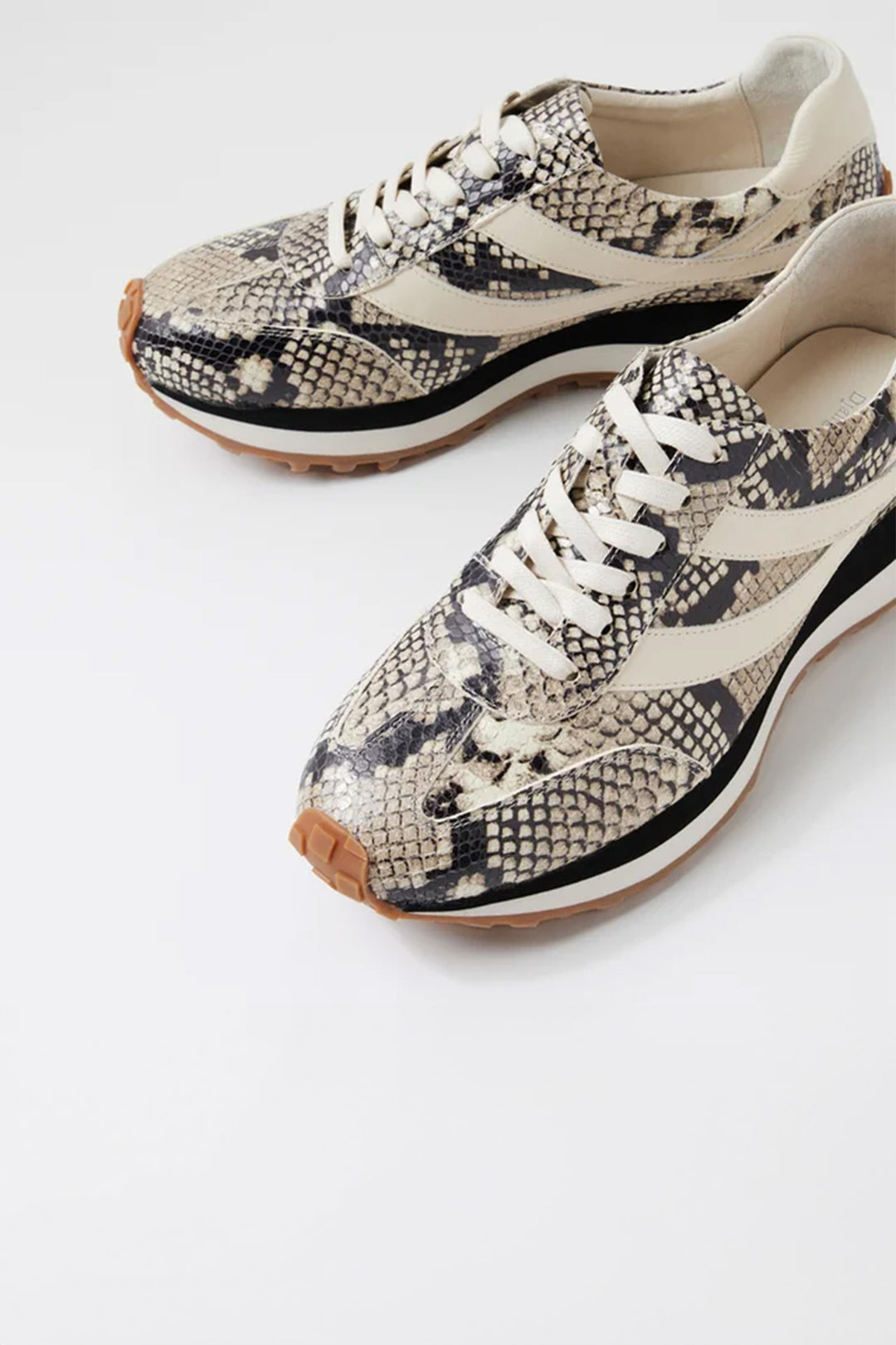 Sheryls Snake Leather Sneakers in Black White