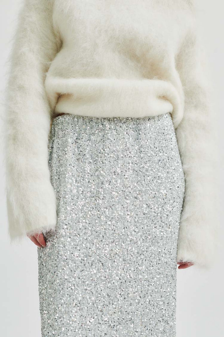 Shimma Metallic Skirt in Silver