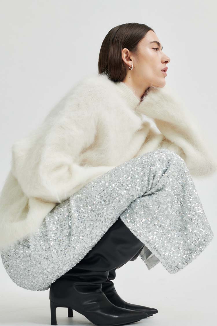 Shimma Metallic Skirt in Silver