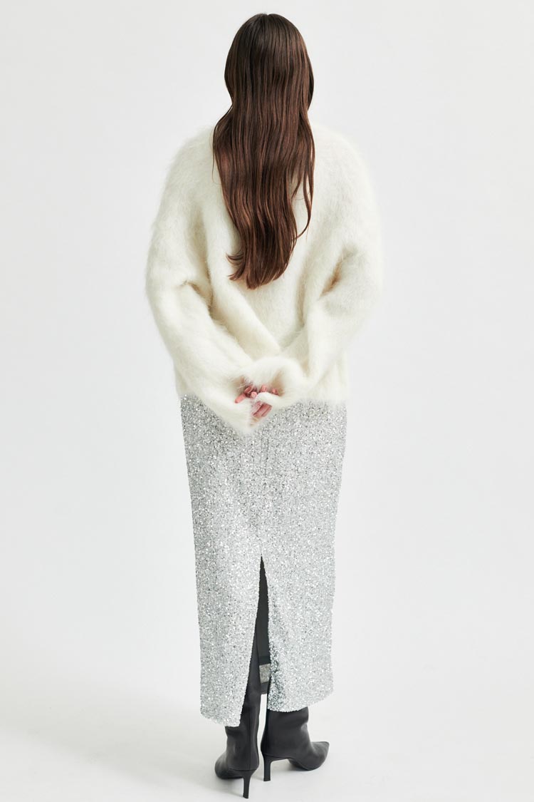 Shimma Metallic Skirt in Silver