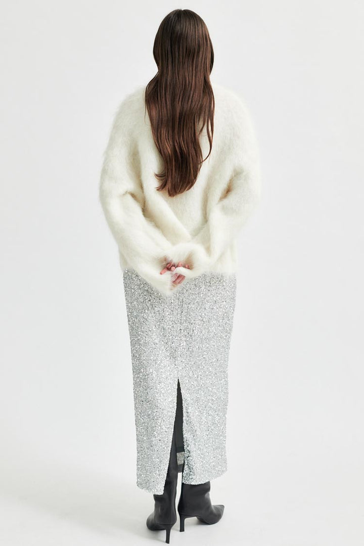 Shimma Metallic Skirt in Silver