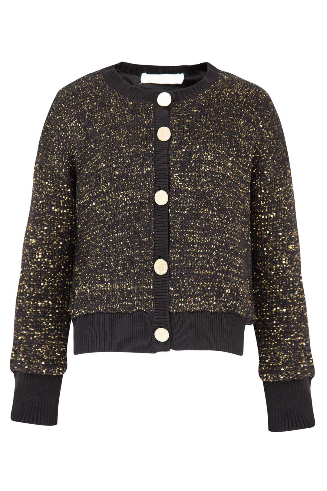 Shine Of The Times Cardigan in Black Gold