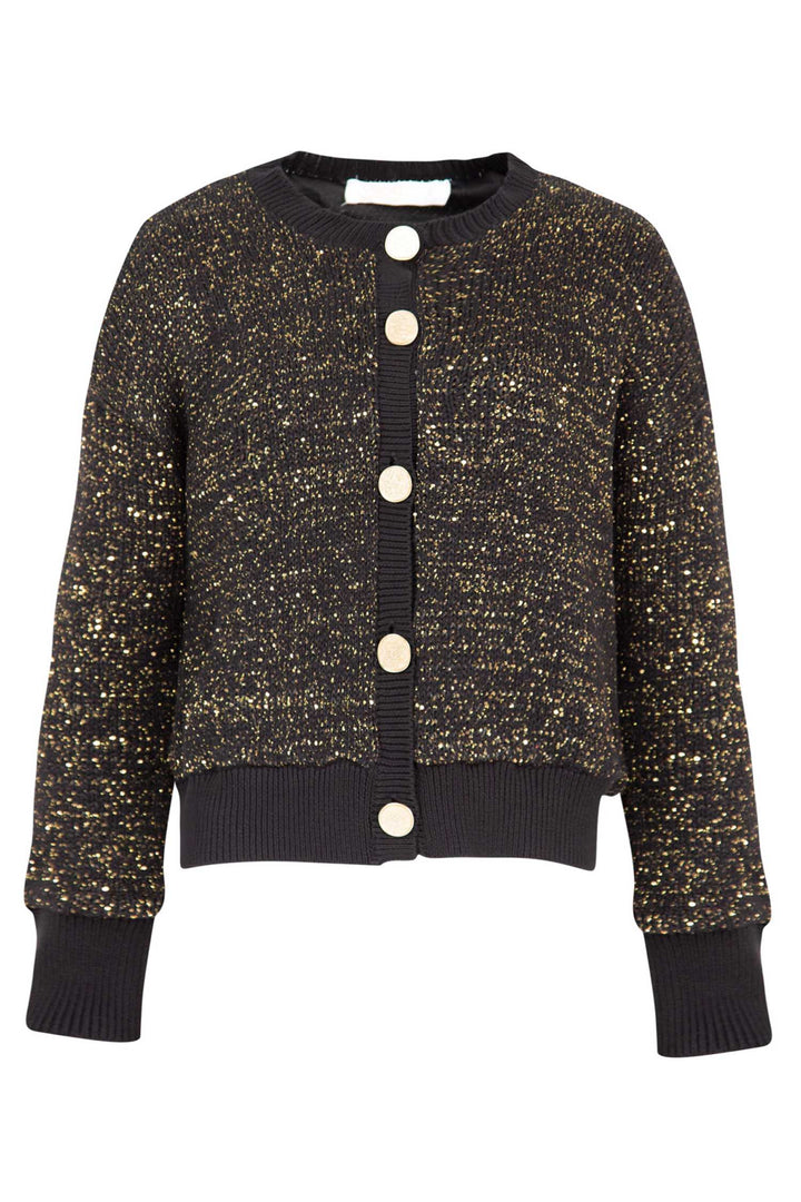 Shine Of The Times Cardigan in Black Gold