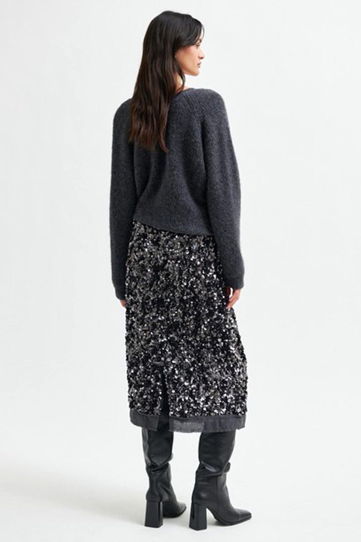 Shiny Skirt in Gungrey Metal