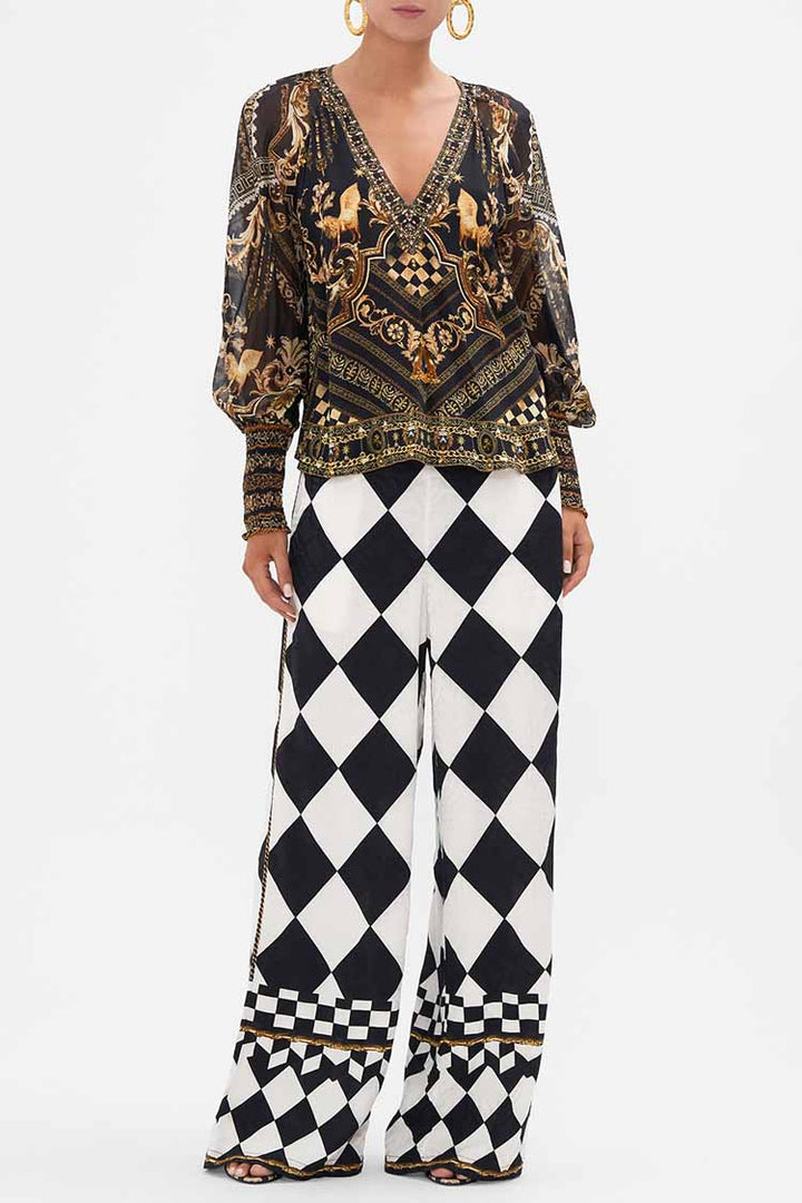 Shirred Cuff Blouse in Duomo Dynasty